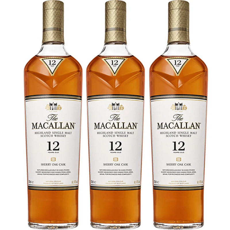 Macallan 12yo Single Malt Sherry Oak - pack of 3