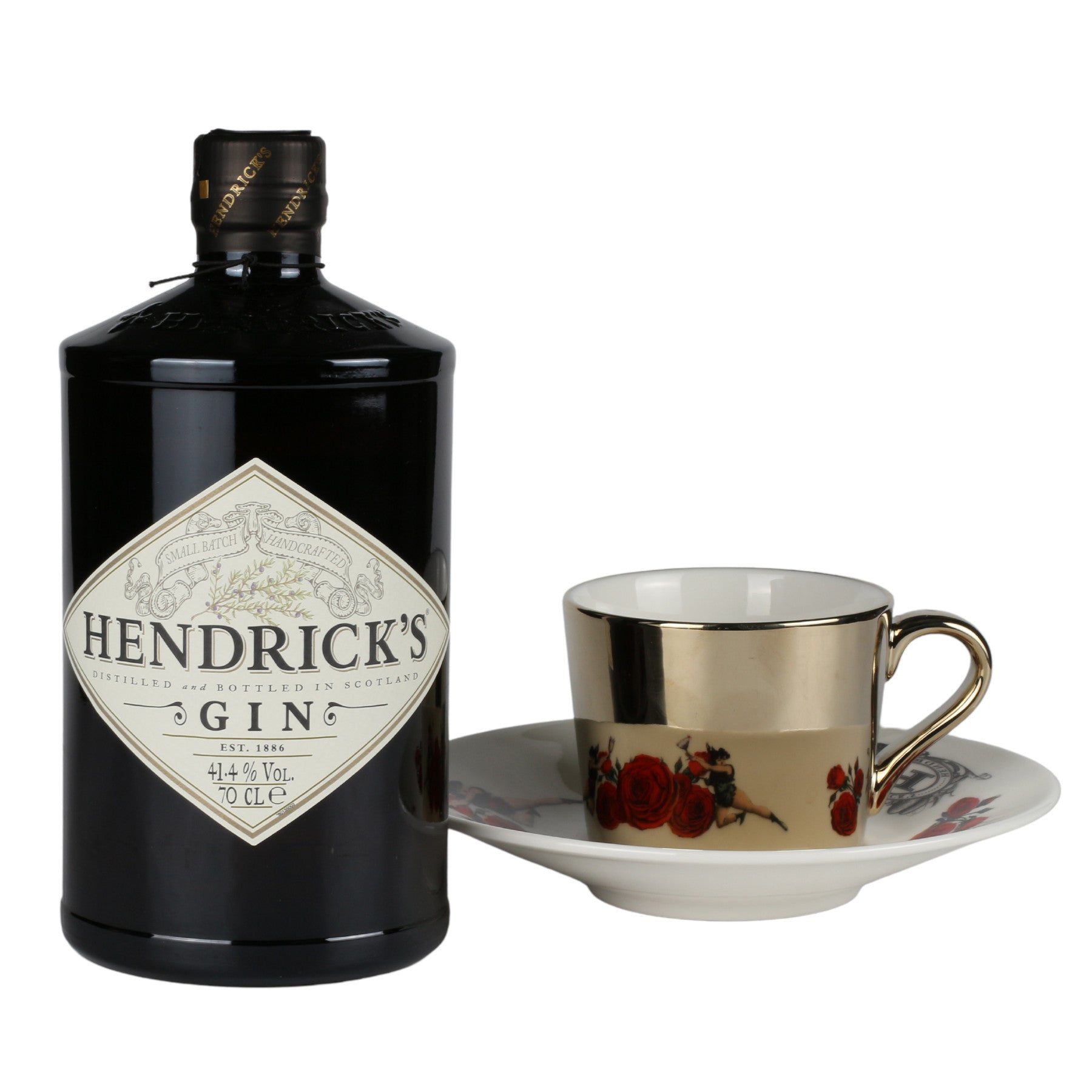 Hendrick's Gin Mirror Reflection Cup and Saucer Set King's Wine Cellar