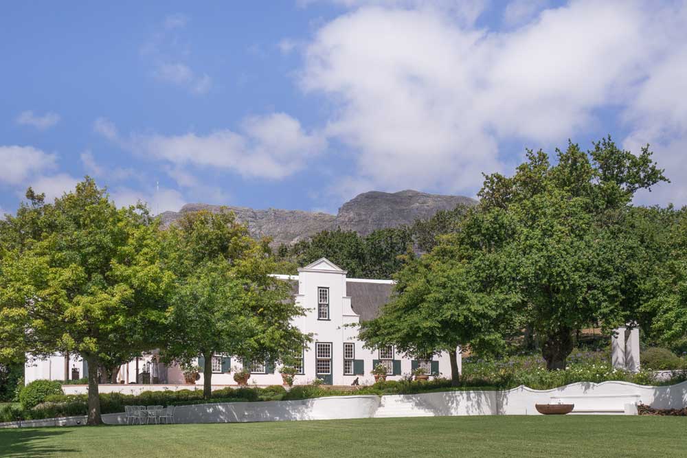 Klein Constantia estate and Constantiaberg mountain in Cape Town, South Africa