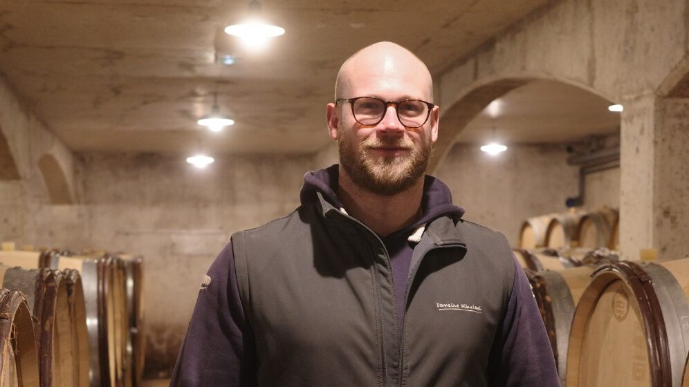 Winemaker Thomas Boccon in his Burgundy cellar