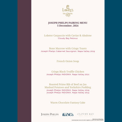 Joseph Phelps X King's Wine Dinner