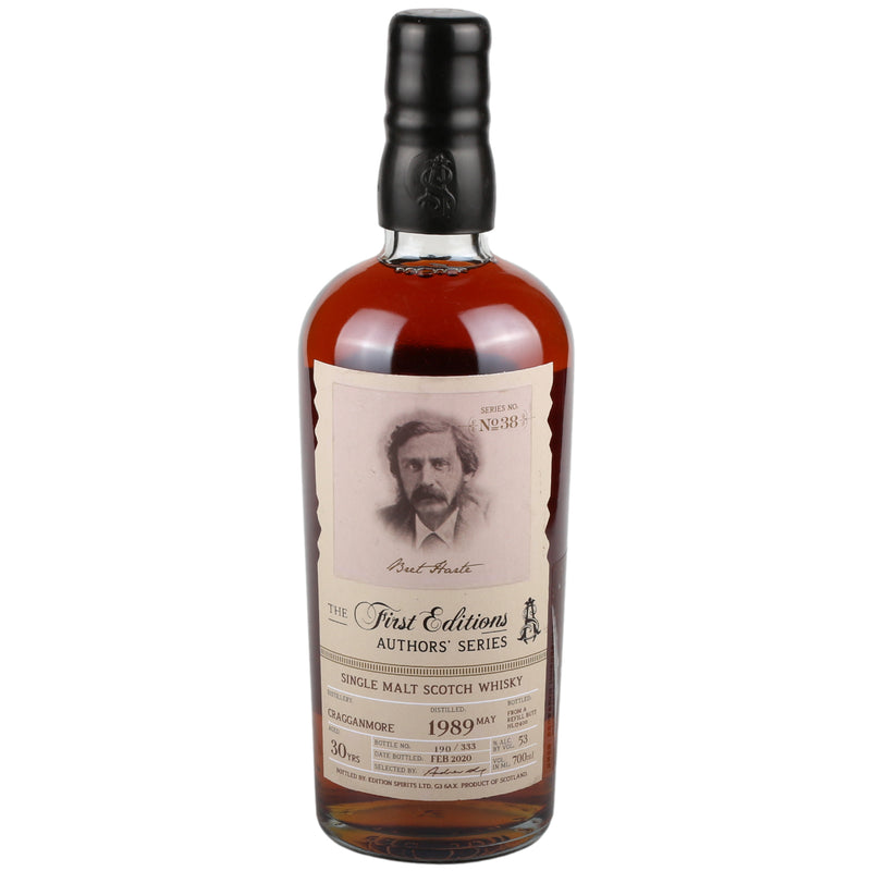 The First Editions Authors’Series Cragganmore 30 Years old 1989 53% Refill Sherry Butt, Cask No.HL17400